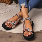 Women's Printed Strap Flat Sandals