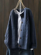 Women's Cable Knit Button Cardigan
