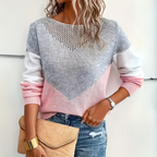 Women’s Open-Knit Crew-Neck Sweater