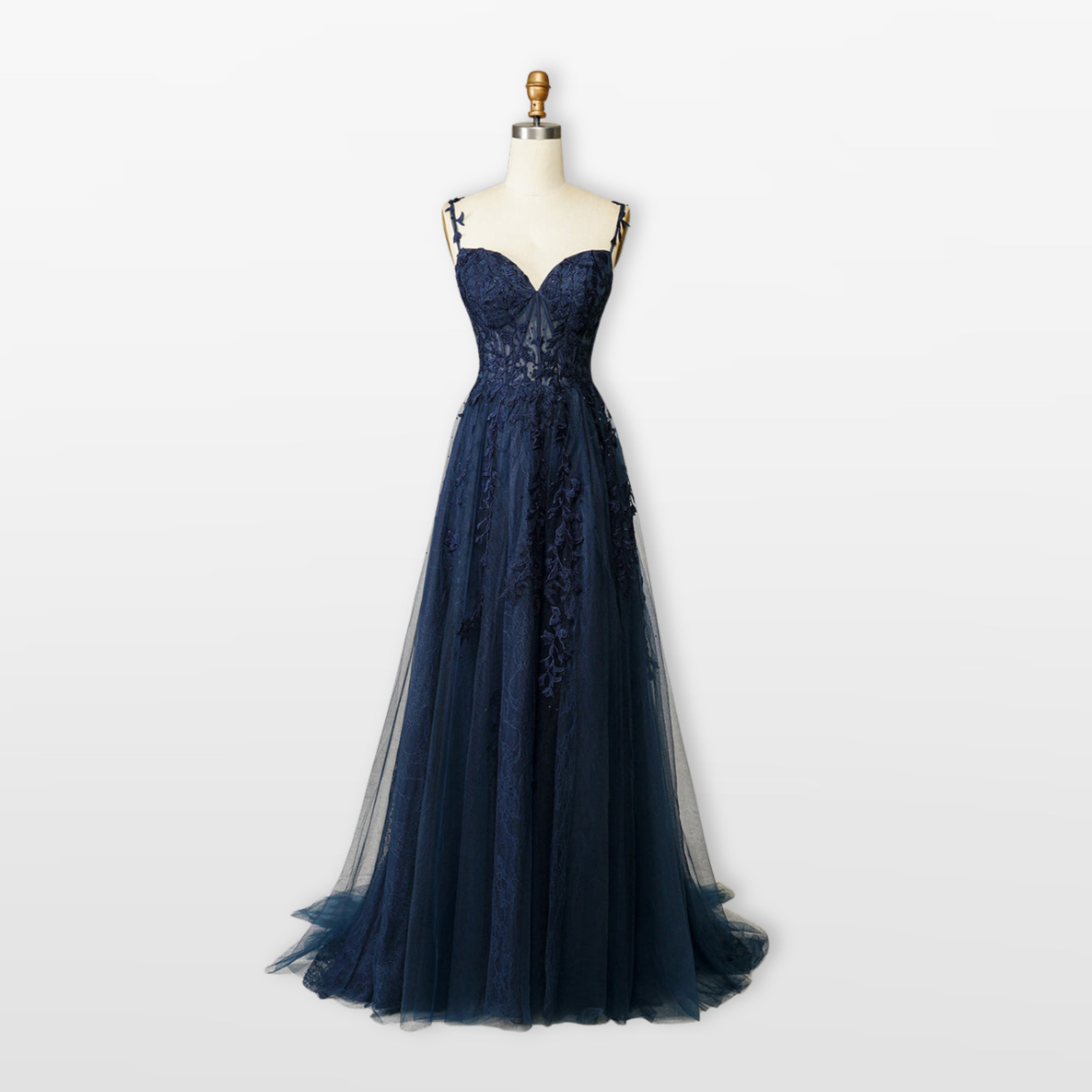 Women’s Lace Tulle Evening Dress Sweetheart Slit