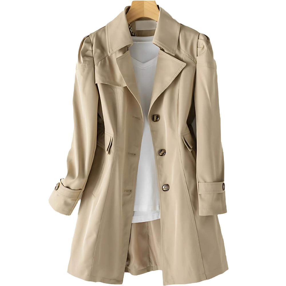 Women’s Long Button-Front Trench Coat