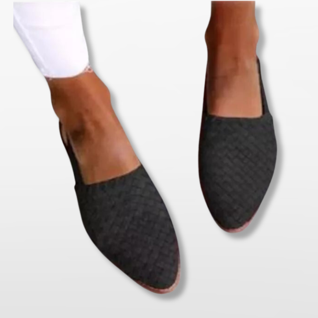 Women Elegant Woven Pointed Toe Loafers