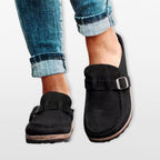 Women Buckle Loafer Mules