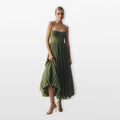 Women’s Pleated Midi Dress Spaghetti Strap Elegant