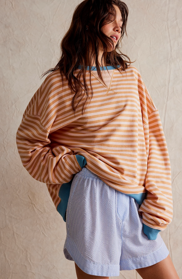 Women's Relaxed Fit Striped Knit Top
