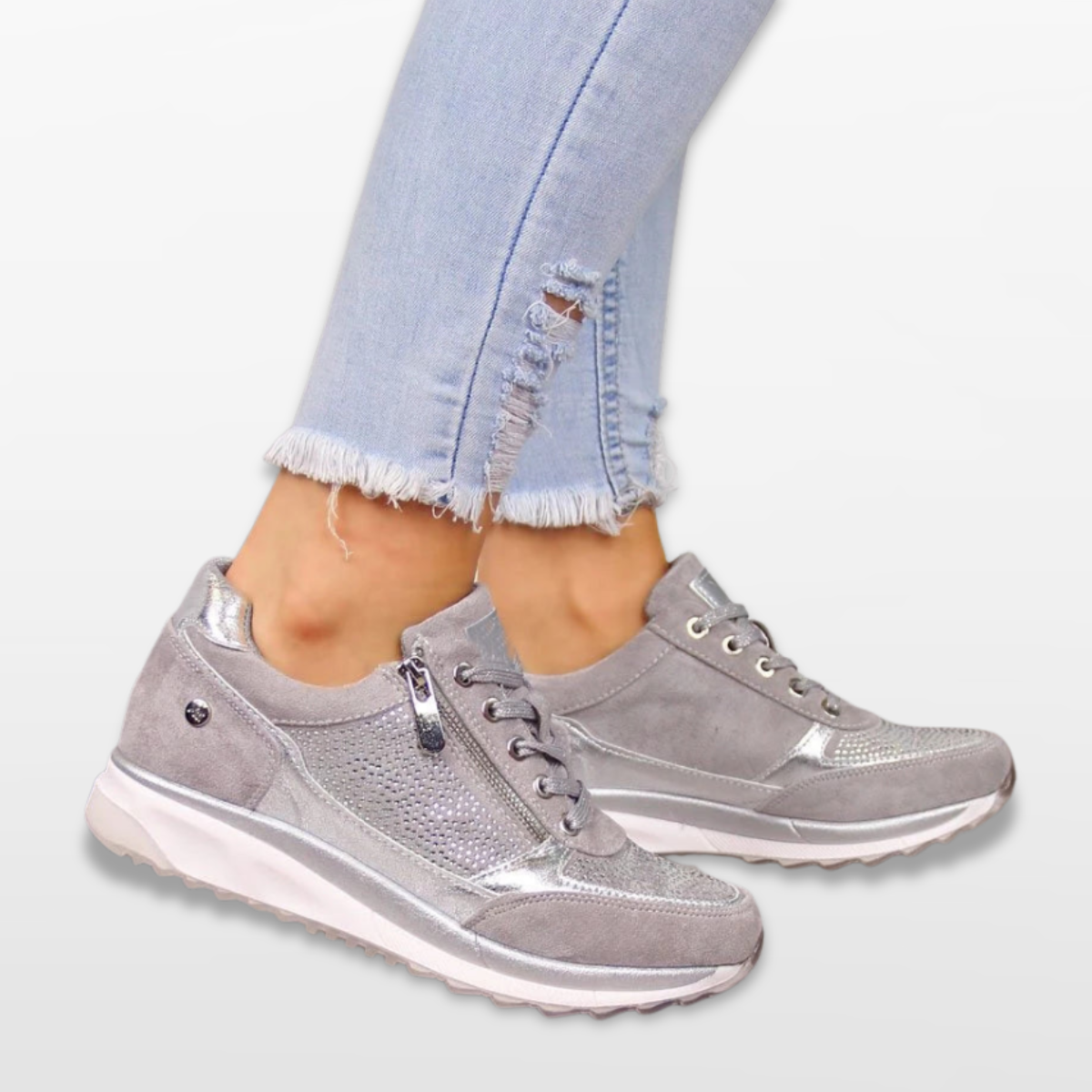Women Orthopedic Comfort Sneakers Zip Support