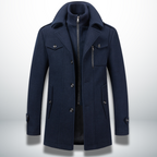 Men’s Layered Stand-Collar Coat
