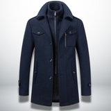 Men’s Layered Stand-Collar Coat
