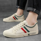 Men's Low-Top Lace-Up Textured Sneakers