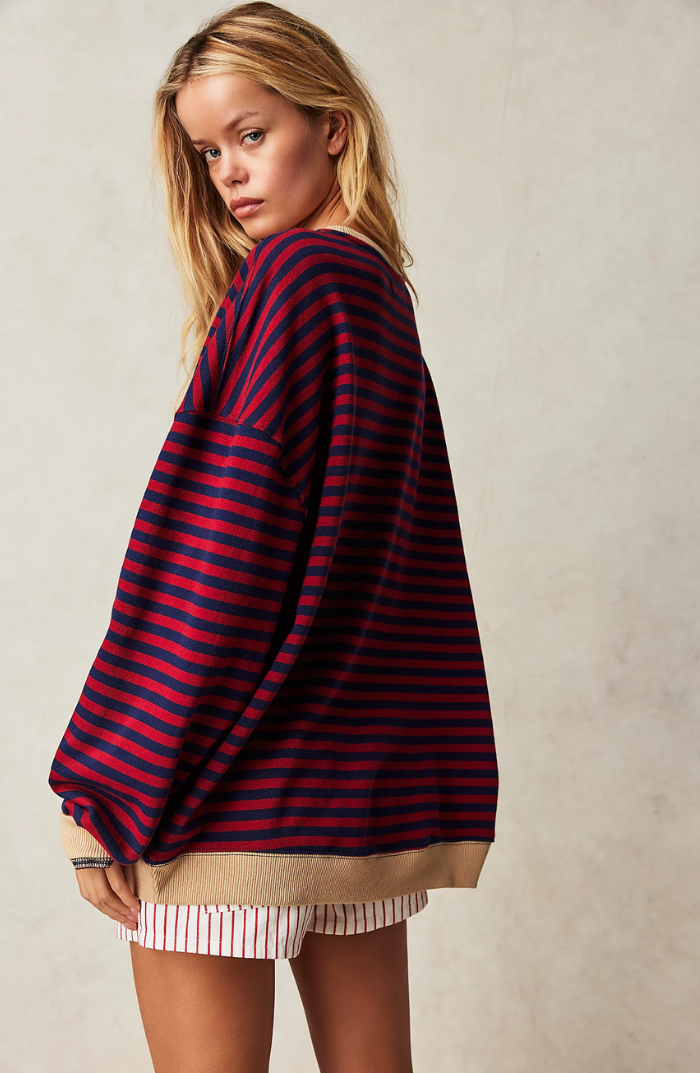 Women's Relaxed Fit Striped Knit Top