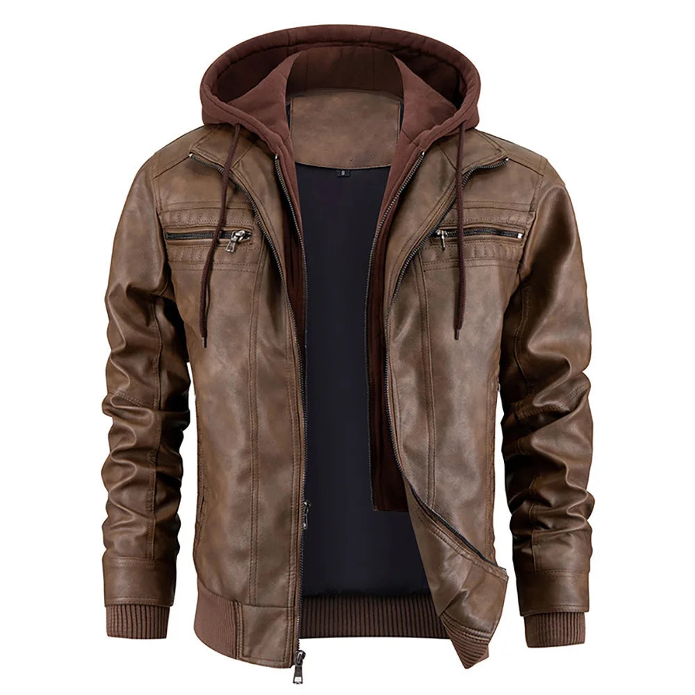 Men's Hooded Short Zip Jacket