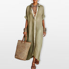 Women’s Maxi Shirt Dress Oversized Button