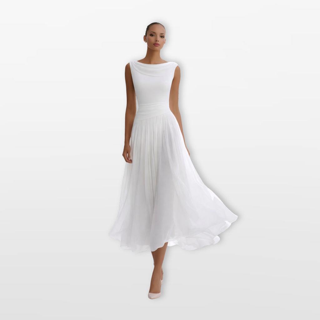 Women’s Elegant Pleated Midi Dress