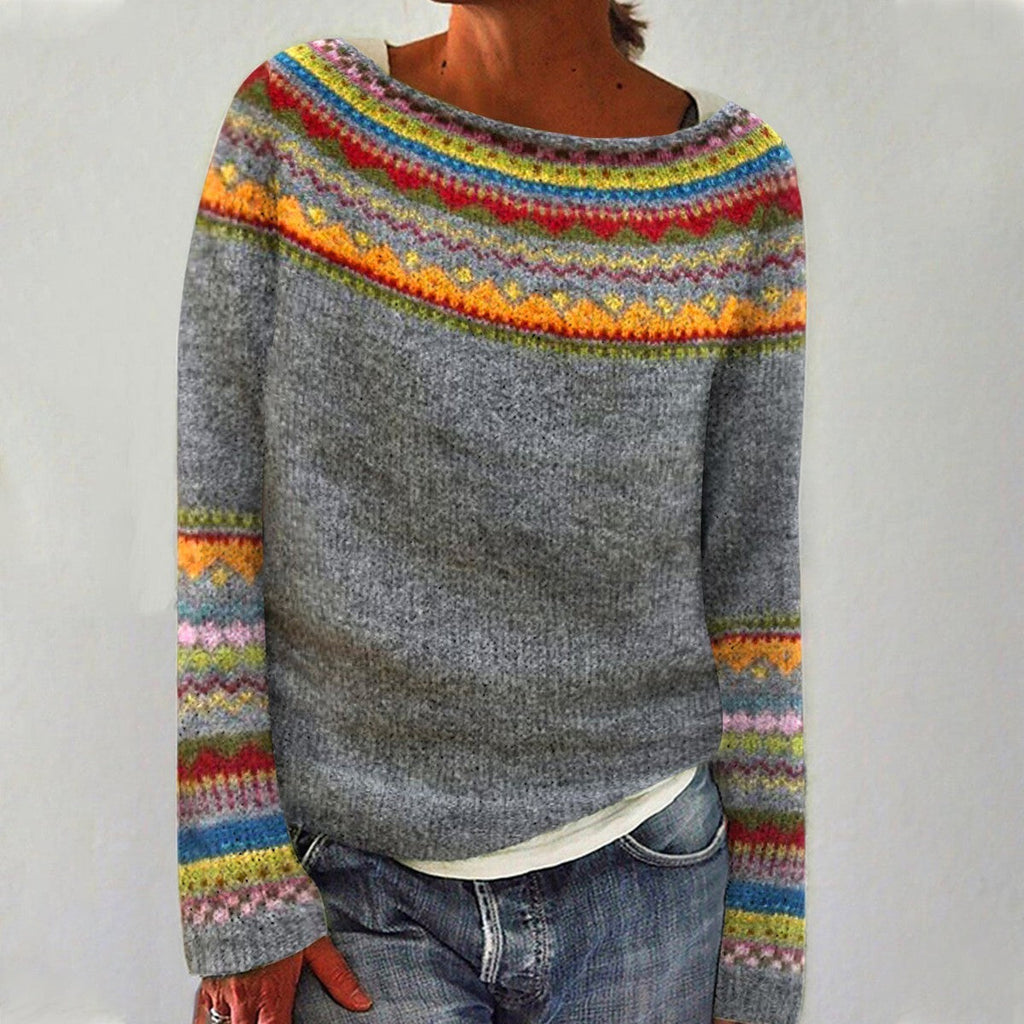 Women's Fair Isle Crew-Neck Knit Sweater