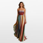 Women’s Strapless Maxi Dress Pleated