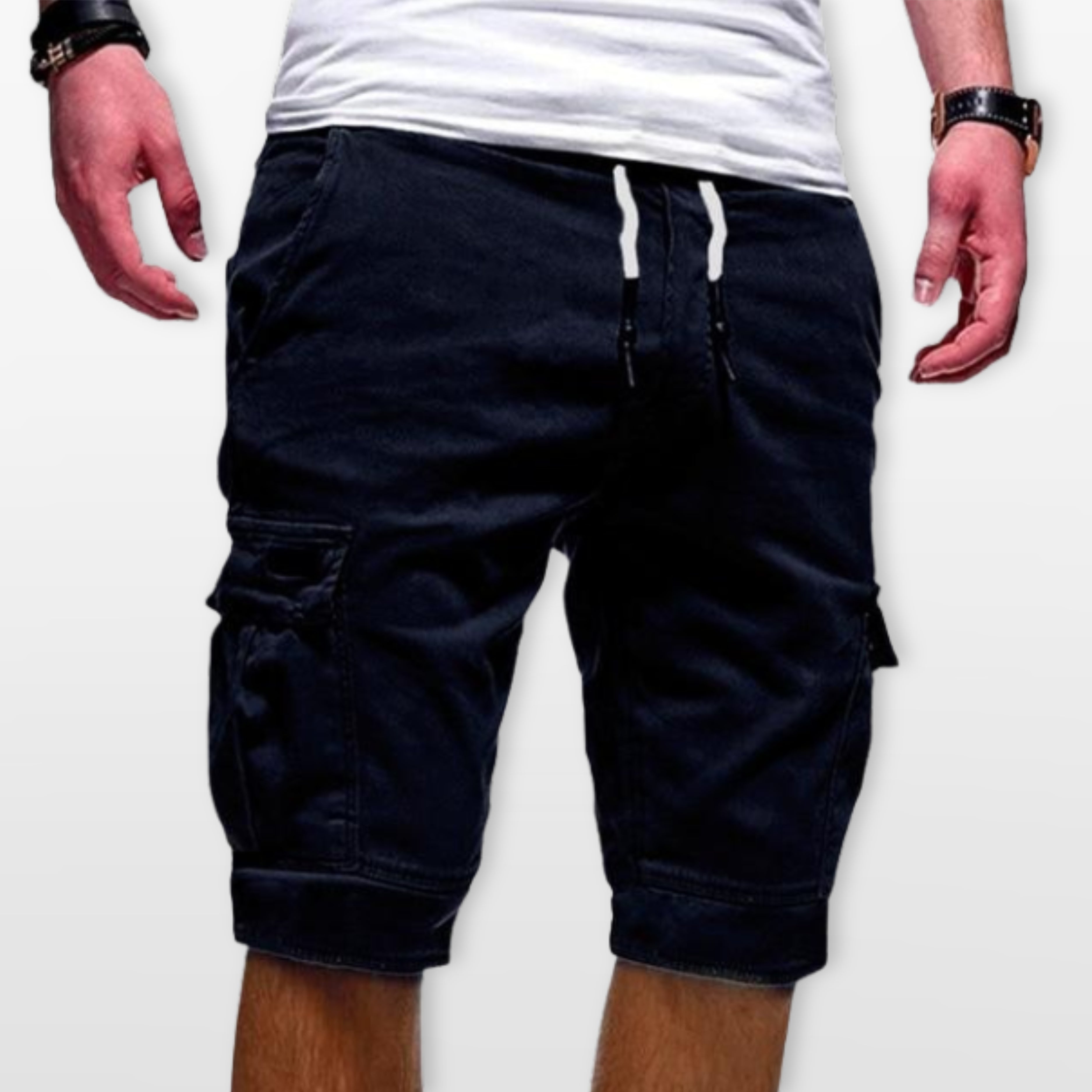 Men Cargo Shorts Drawstring Utility Pockets