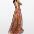 Women Pleated Maxi Dress Elegant Flow