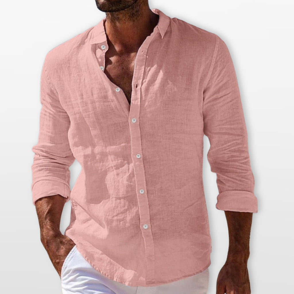 Men’s Linen Shirt Lightweight Button Up