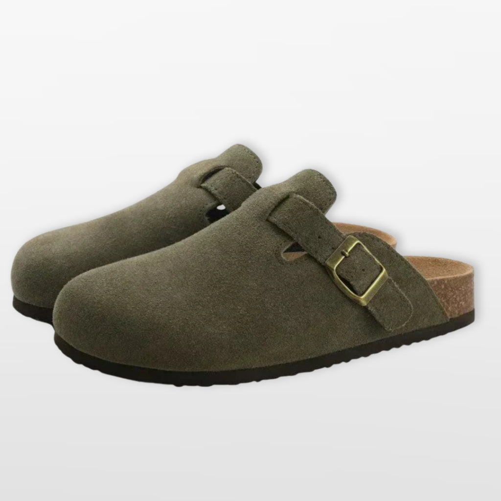 Men’s Suede Clogs Adjustable Strap Mules