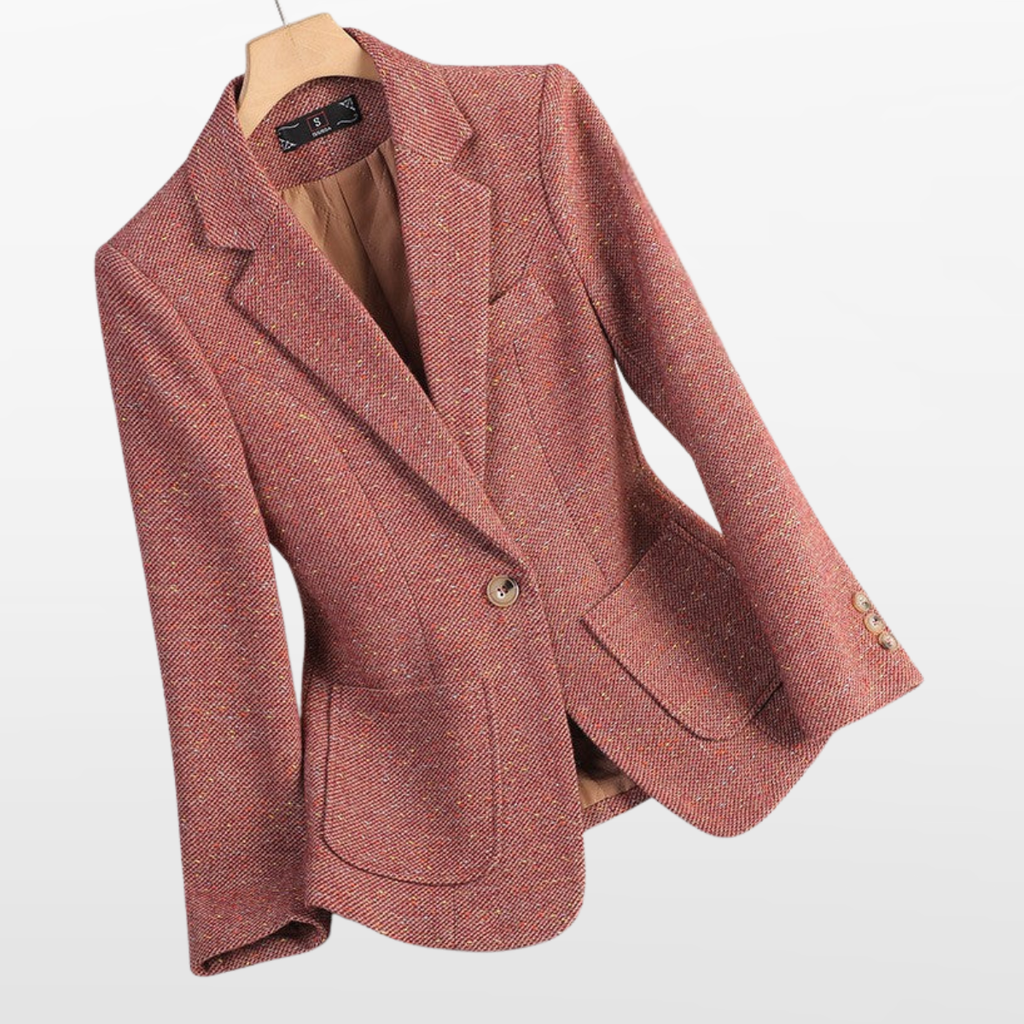 Women Tailored Wool Blazer Structured Fit