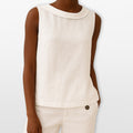 Women Sleeveless Draped Blouse