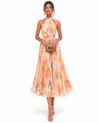 Women's Floral Halter Midi Dress