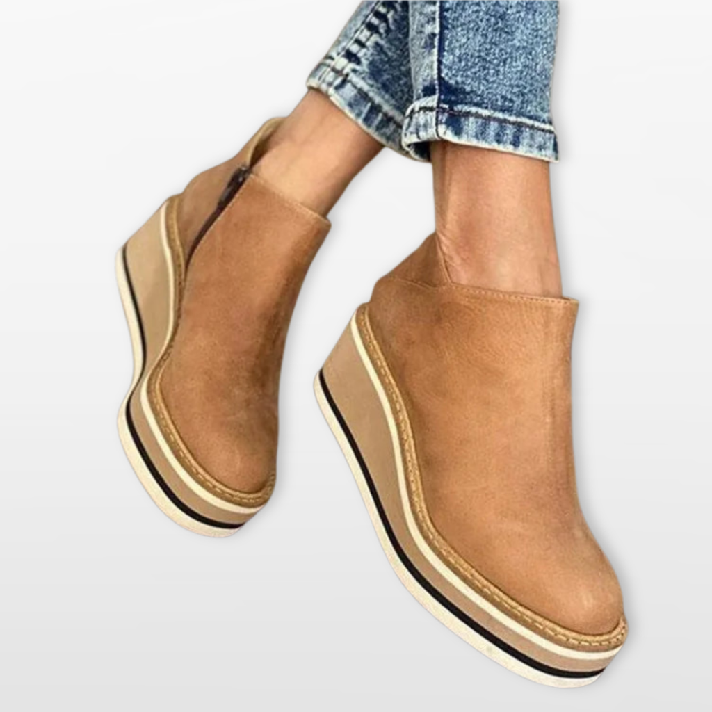 Women Platform Ankle Boots Slip On