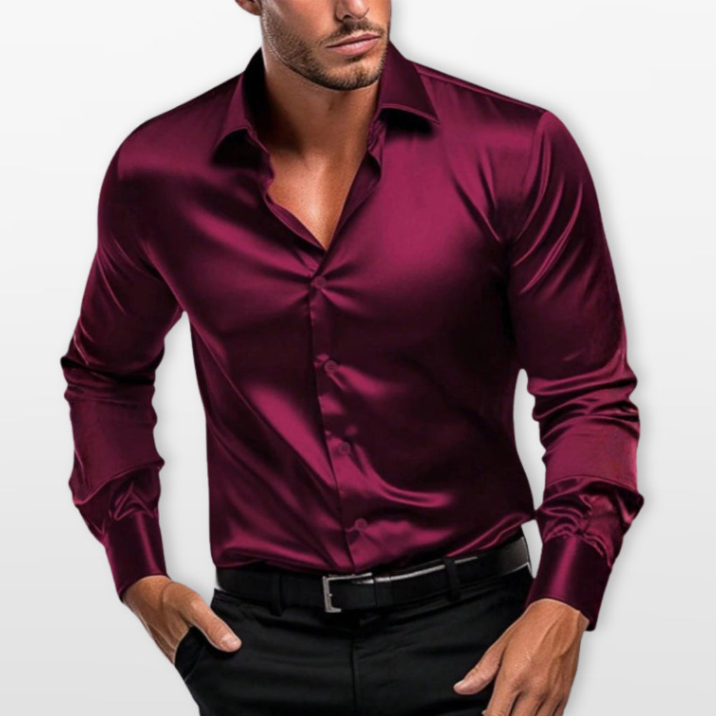Men’s Satin Dress Shirt Slim Fit