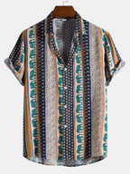 Men’s Relaxed Elephant Print Resort Shirt