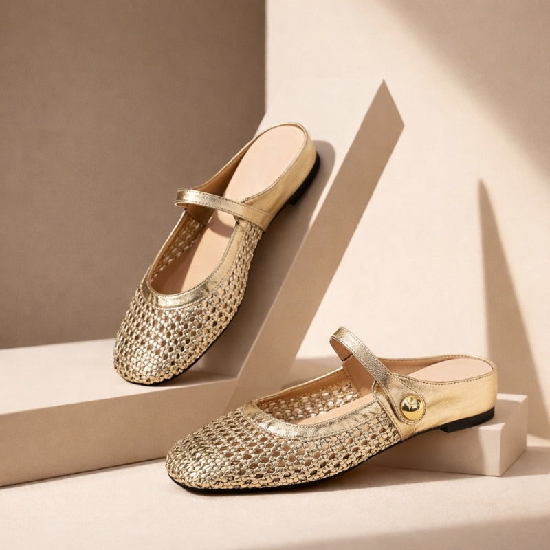 Women’s Woven Mary Jane Mule Flats
