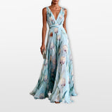 Women’s Floral Maxi Dress Sleeveless Evening