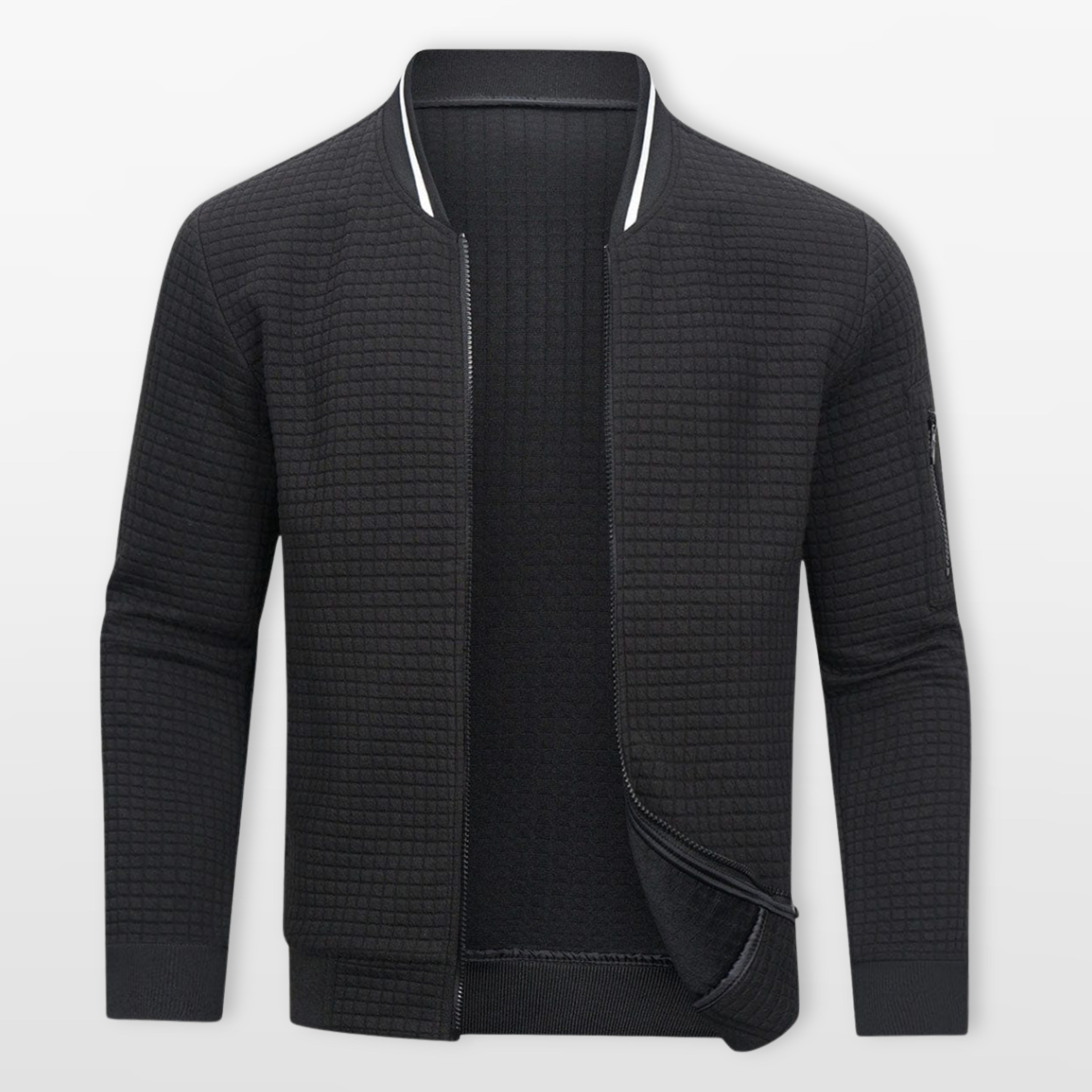 Men’s Bomber Jacket Textured Zip Layer