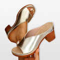 Women Block Heel Mule Sandals