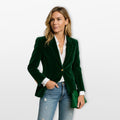Women’s Velvet Blazer Tailored Fit Jacket