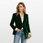 Women’s Velvet Blazer Tailored Fit Jacket