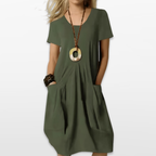 Women Pocket Tunic Midi Dress