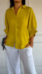 Women's Relaxed Button Down Blouse