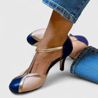Women’s T-Strap Heels with Round Toe