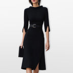 Women Belted Midi Dress