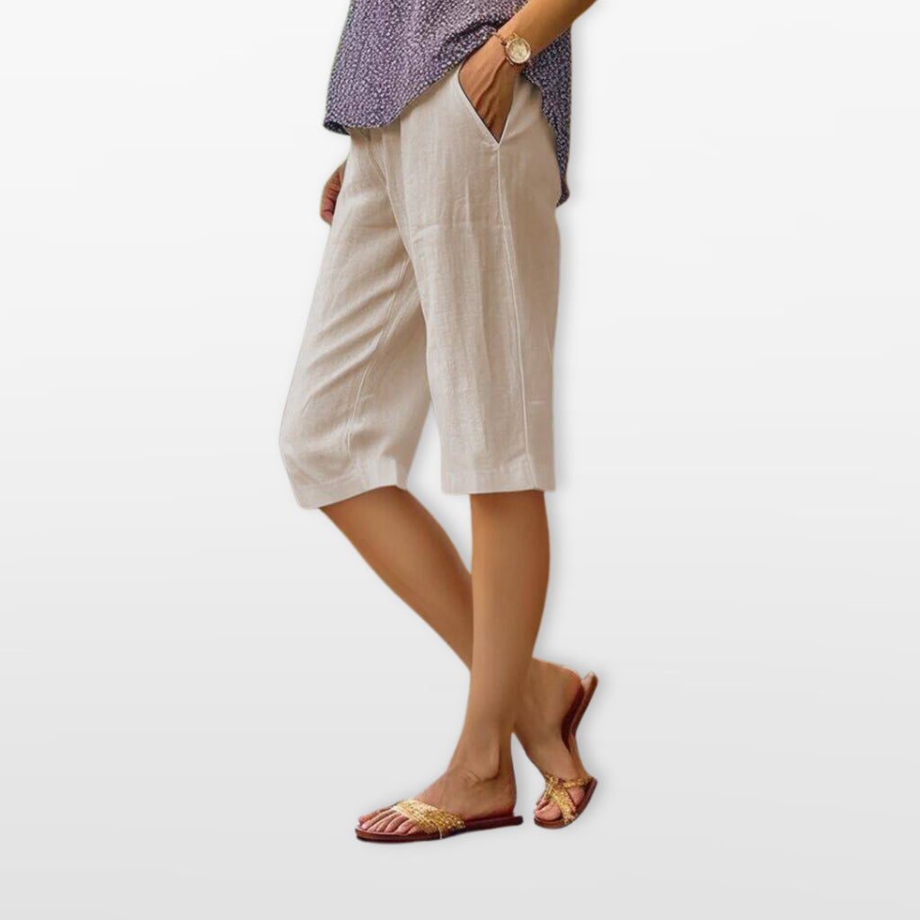 Women’s Relaxed Knee-Length Shorts Pockets
