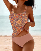 Women's Printed Tankini Swimsuit Set