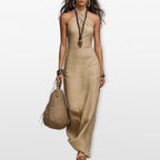 Women’s Halter Maxi Dress Elegant Vacation