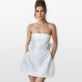 Women’s Strapless Mini Dress Bow Back