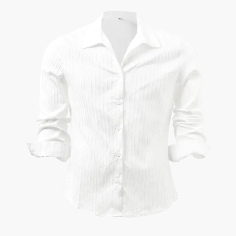 Men’s Ribbed Slim Fit Button Shirt