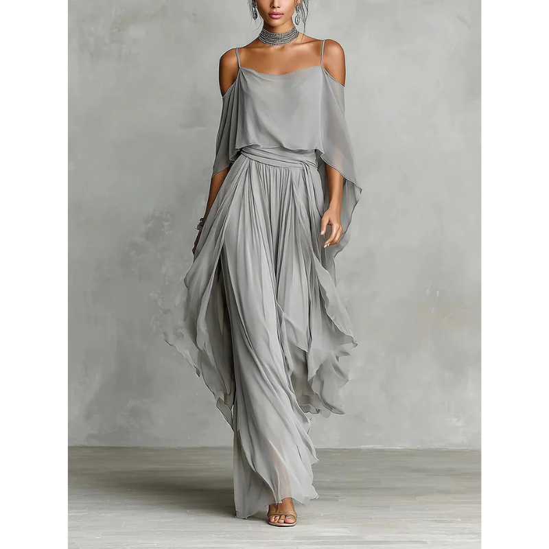 Women's Draped Wide-Leg Pant Set
