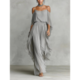 Women's Draped Wide-Leg Pant Set