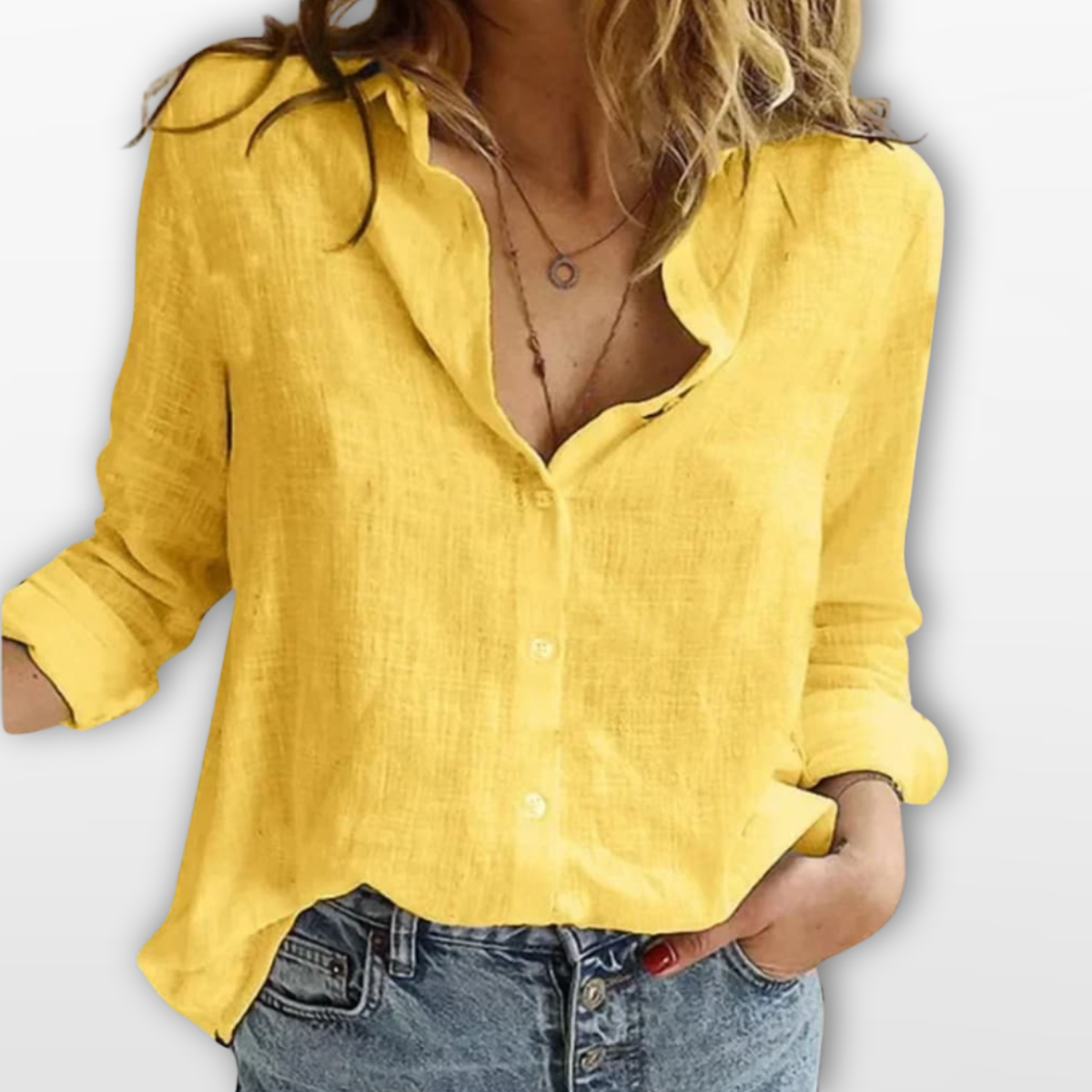 Women Casual Button Blouse Relaxed Fit