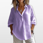 Women’s Loose Fit Blouse Casual Button Shirt