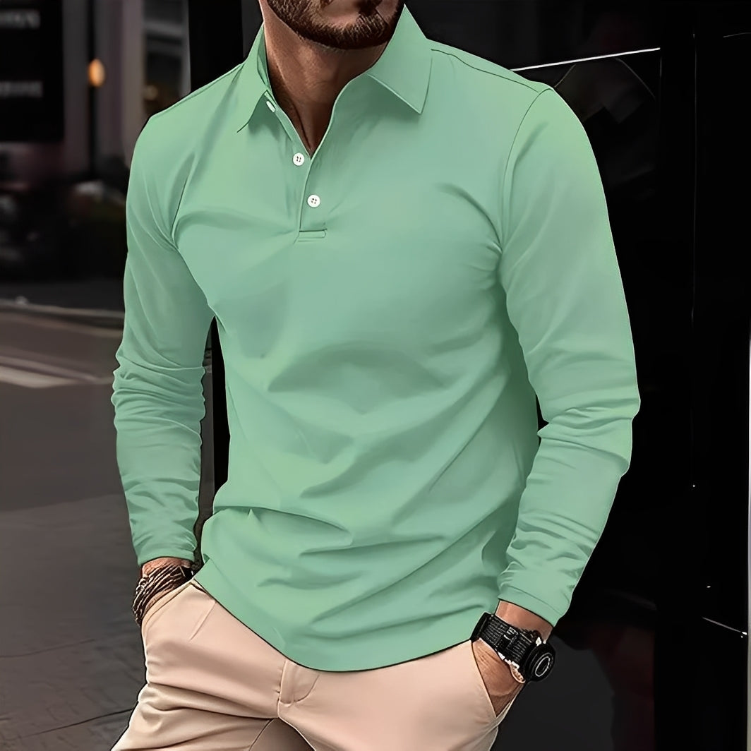Men’s Long Sleeve Slim Fit Polo
