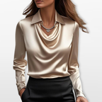 Women Draped Cowl Neck Blouse